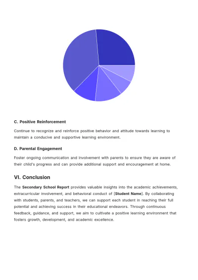 Free Secondary School Report Template to Edit Online