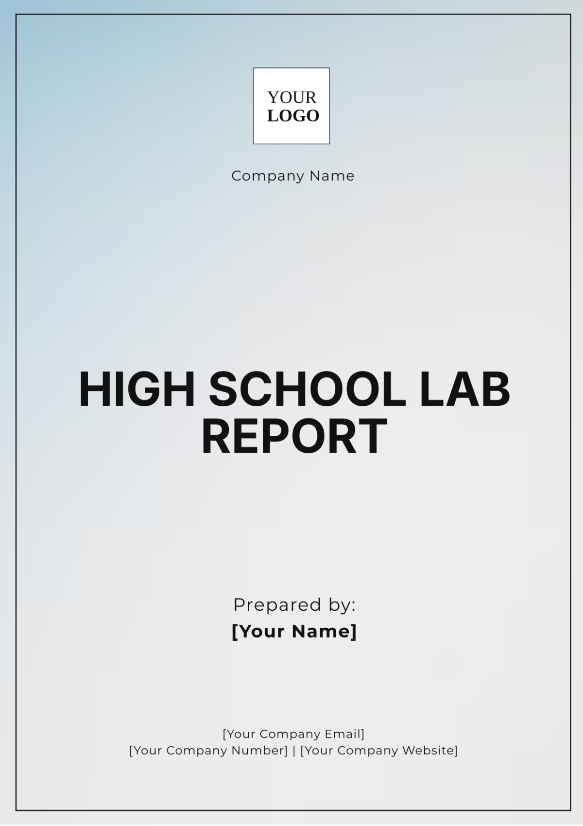 High School Lab Report Template