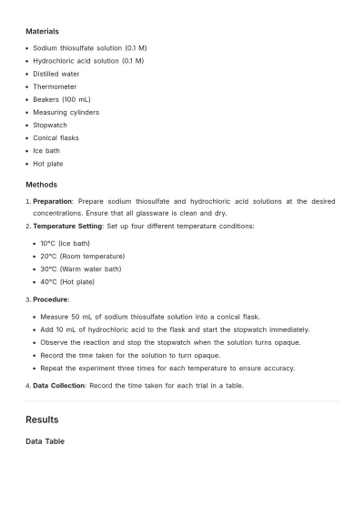 Free High School Lab Report Template to Edit Online