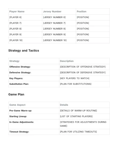 Free Basketball Game Roster Template to Edit Online