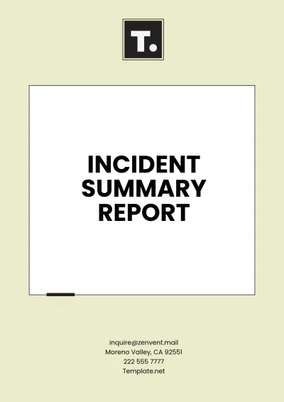 Free Incident Summary Report Template to Edit Online