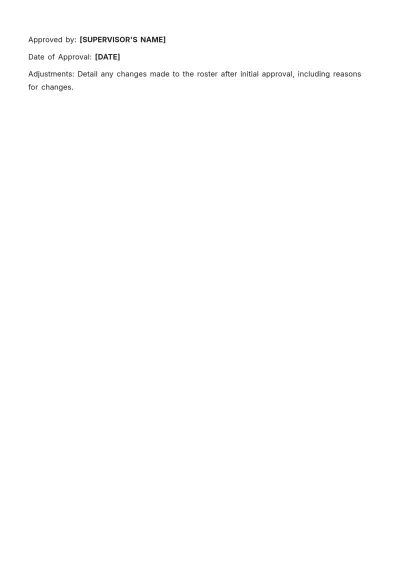 Free Annual Roster Template to Edit Online