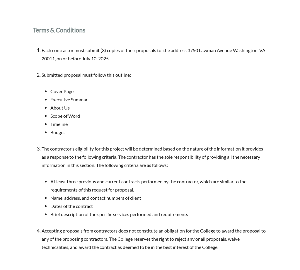 Web Application Proposal Template