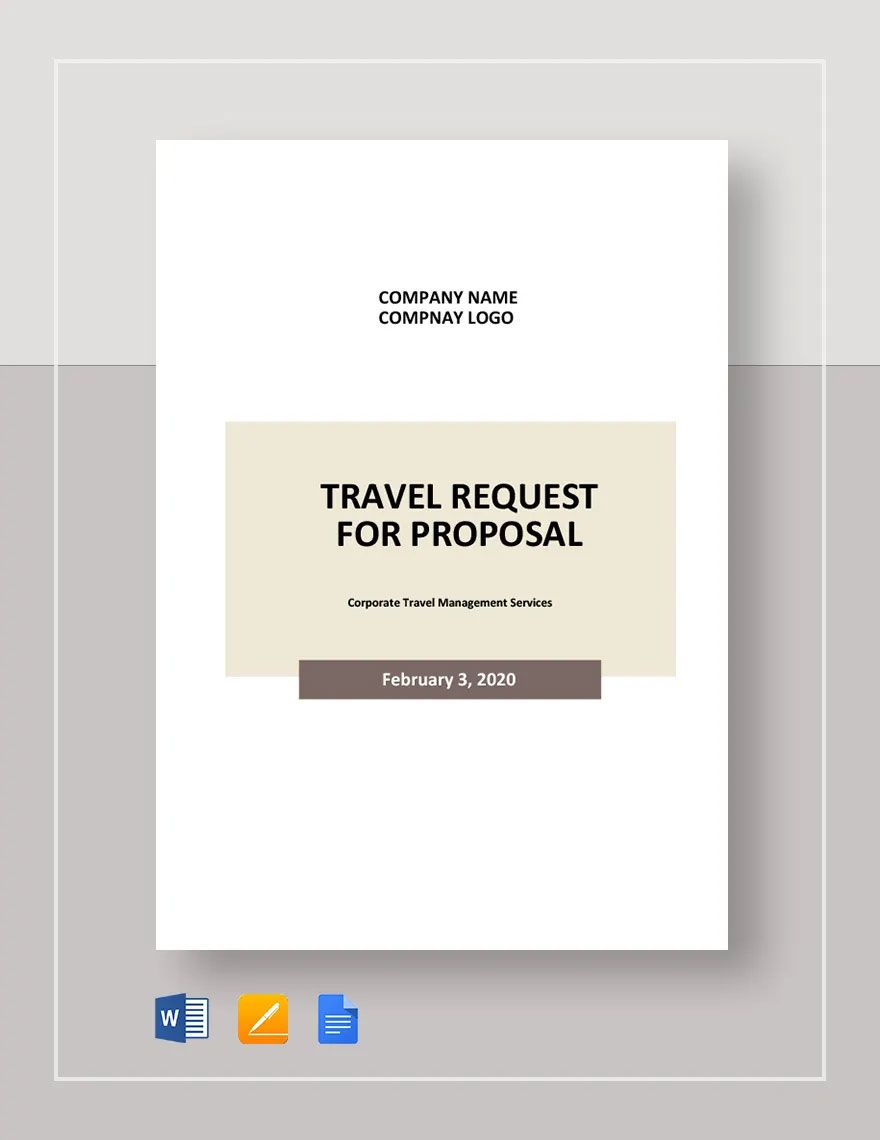 Travel Request for Proposal Template