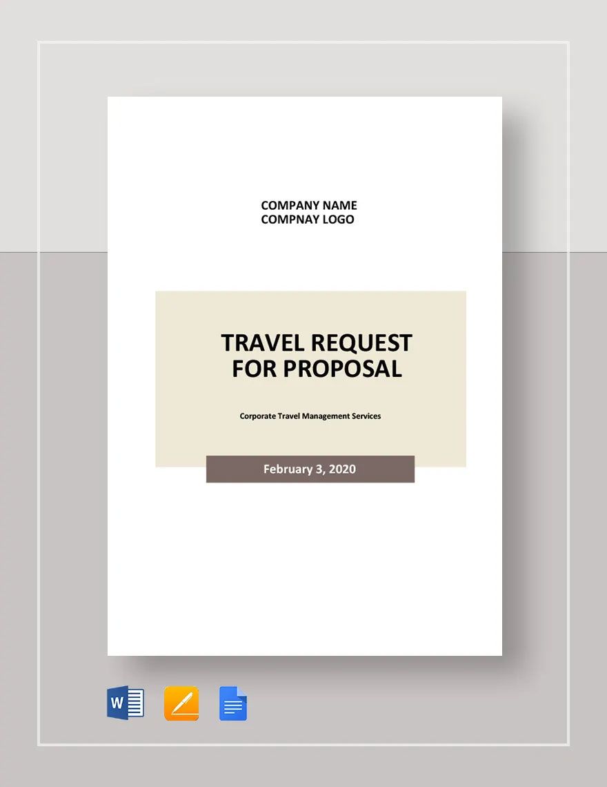 Travel Request for Proposal Template in Word, Google Docs, Apple Pages