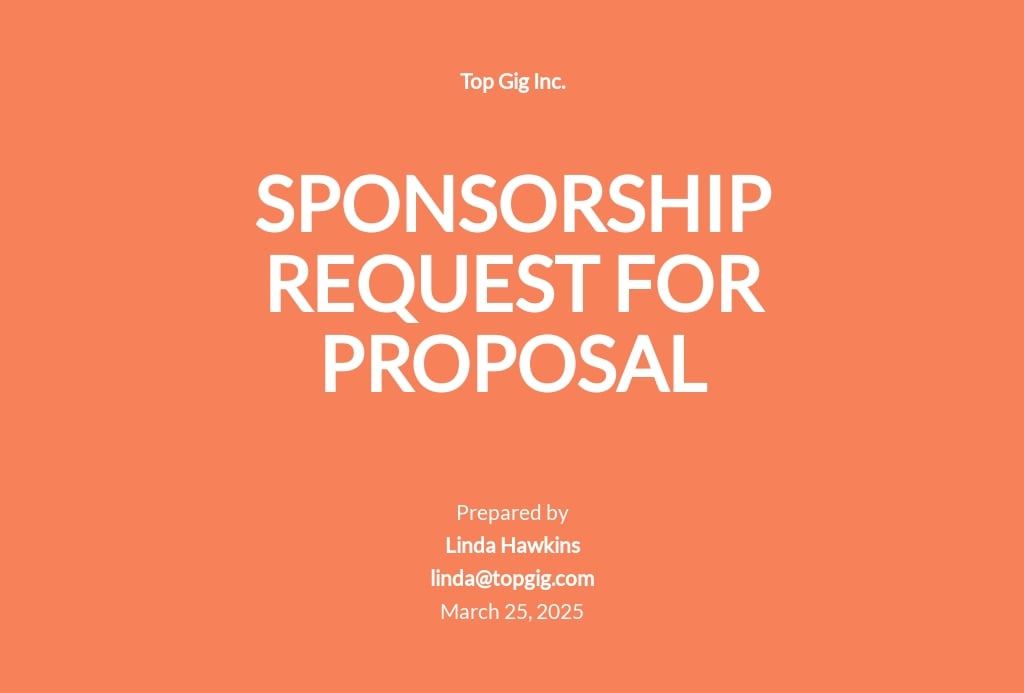 Basic Sponsorship Proposal Template Google Docs, Word, Apple Pages