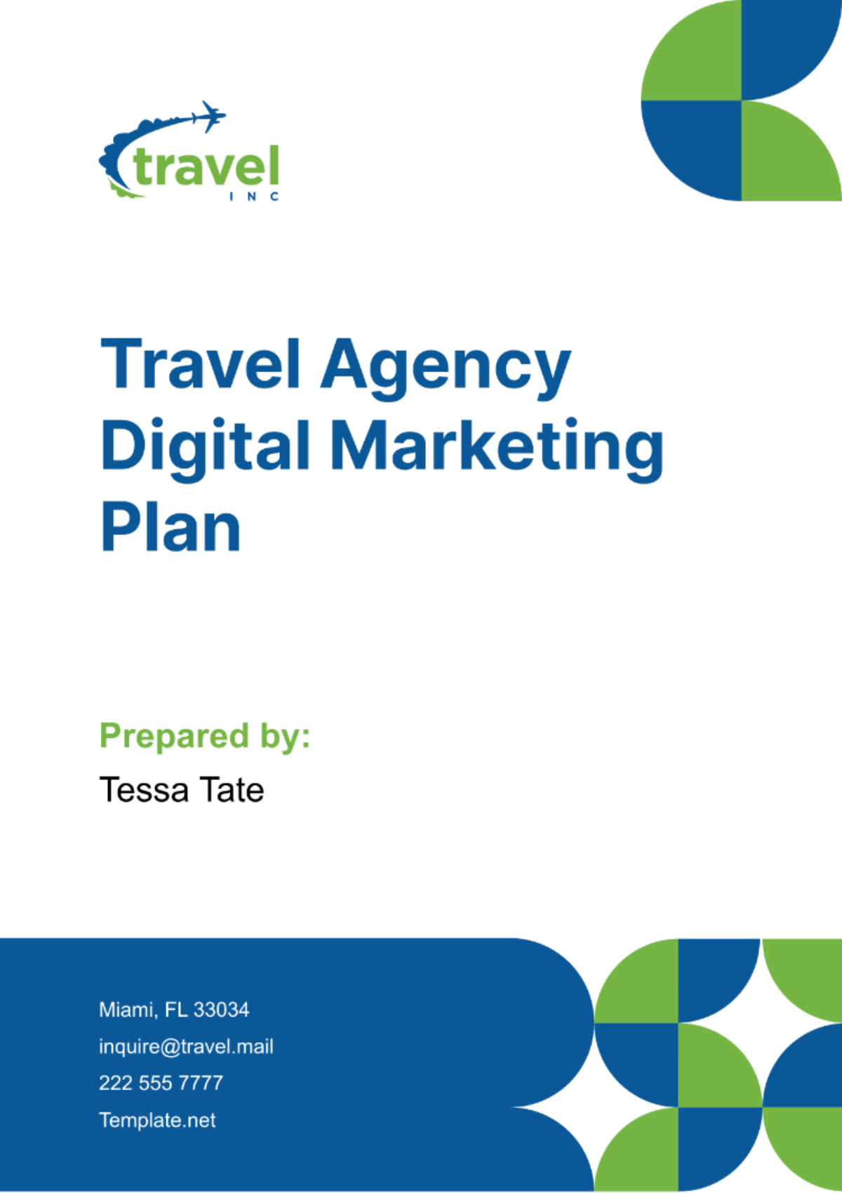 Free Travel Agency Digital Marketing Plan Template
