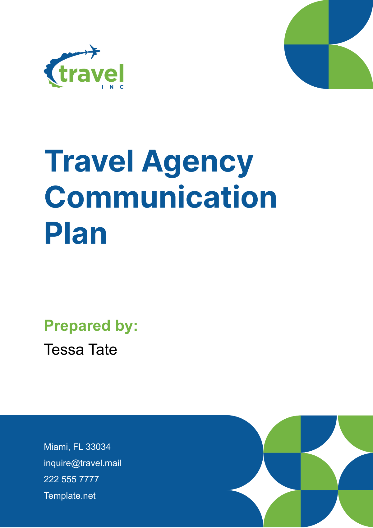 Travel Agency Communication Plan Template - Edit Online & Download