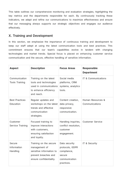 Free Travel Agency Communication Plan Template to Edit Online