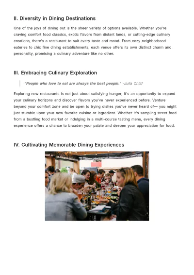 Free Restaurant Article Template to Edit Online