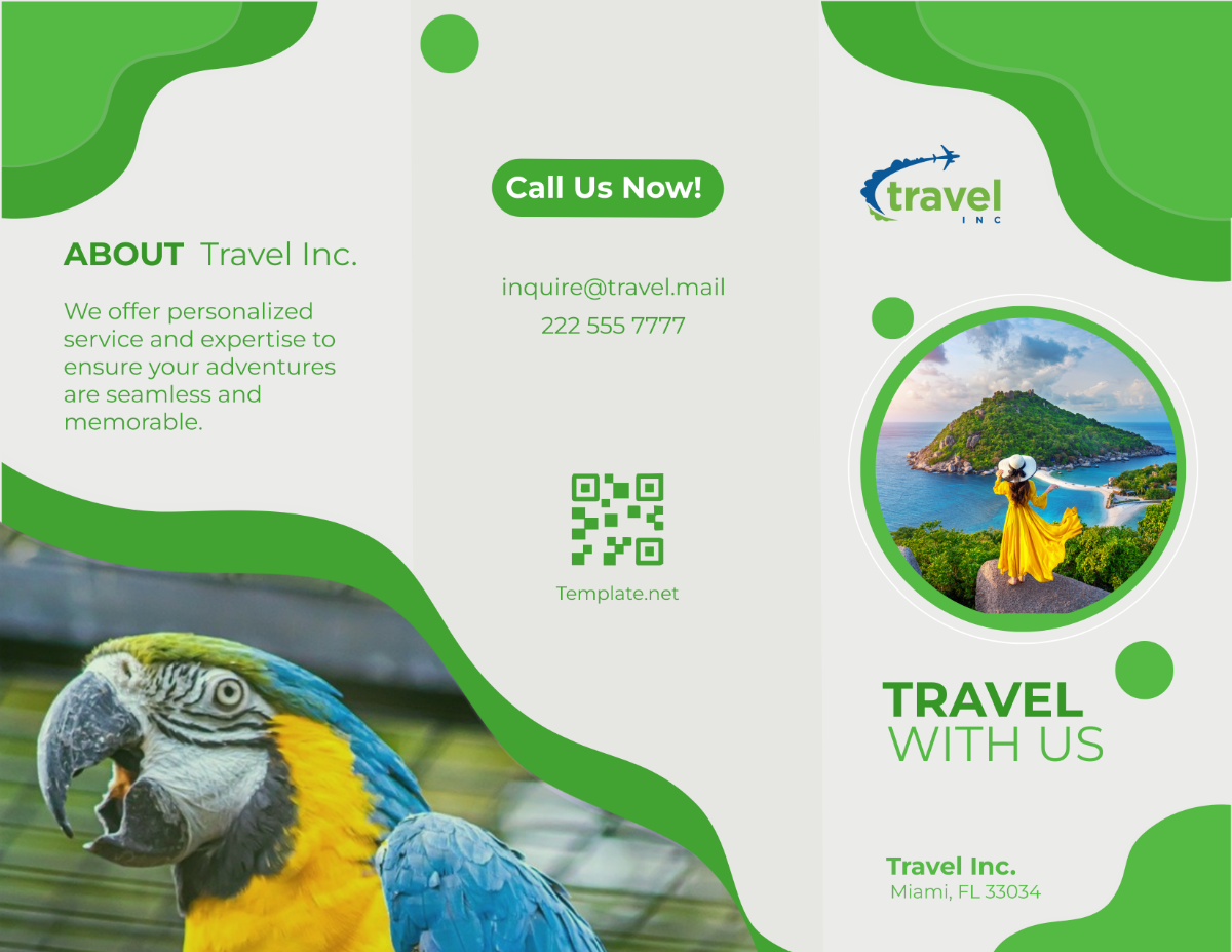 Free Travel Agency Promotion Brochure Template