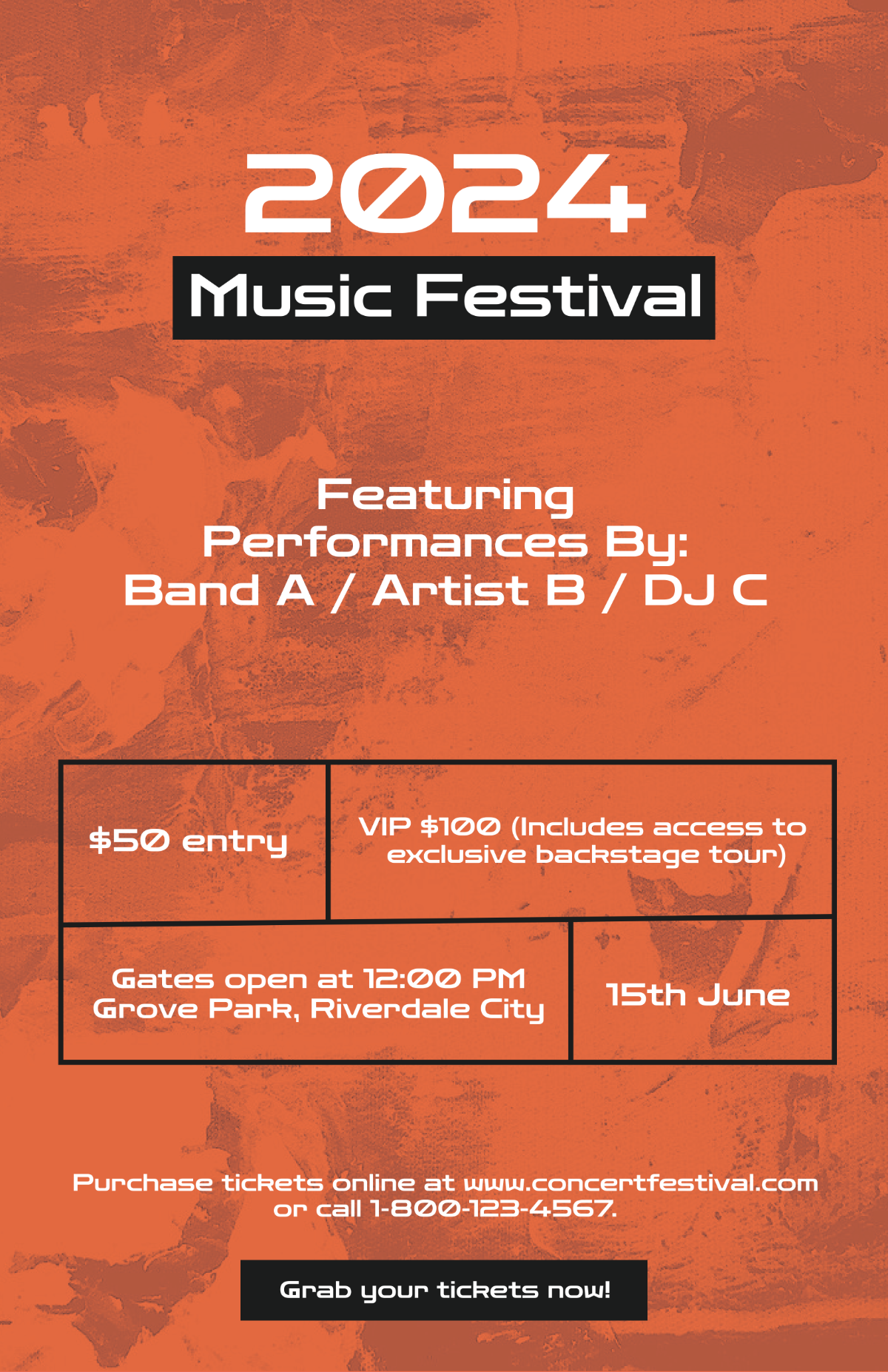 Free Concert Festival Poster Template