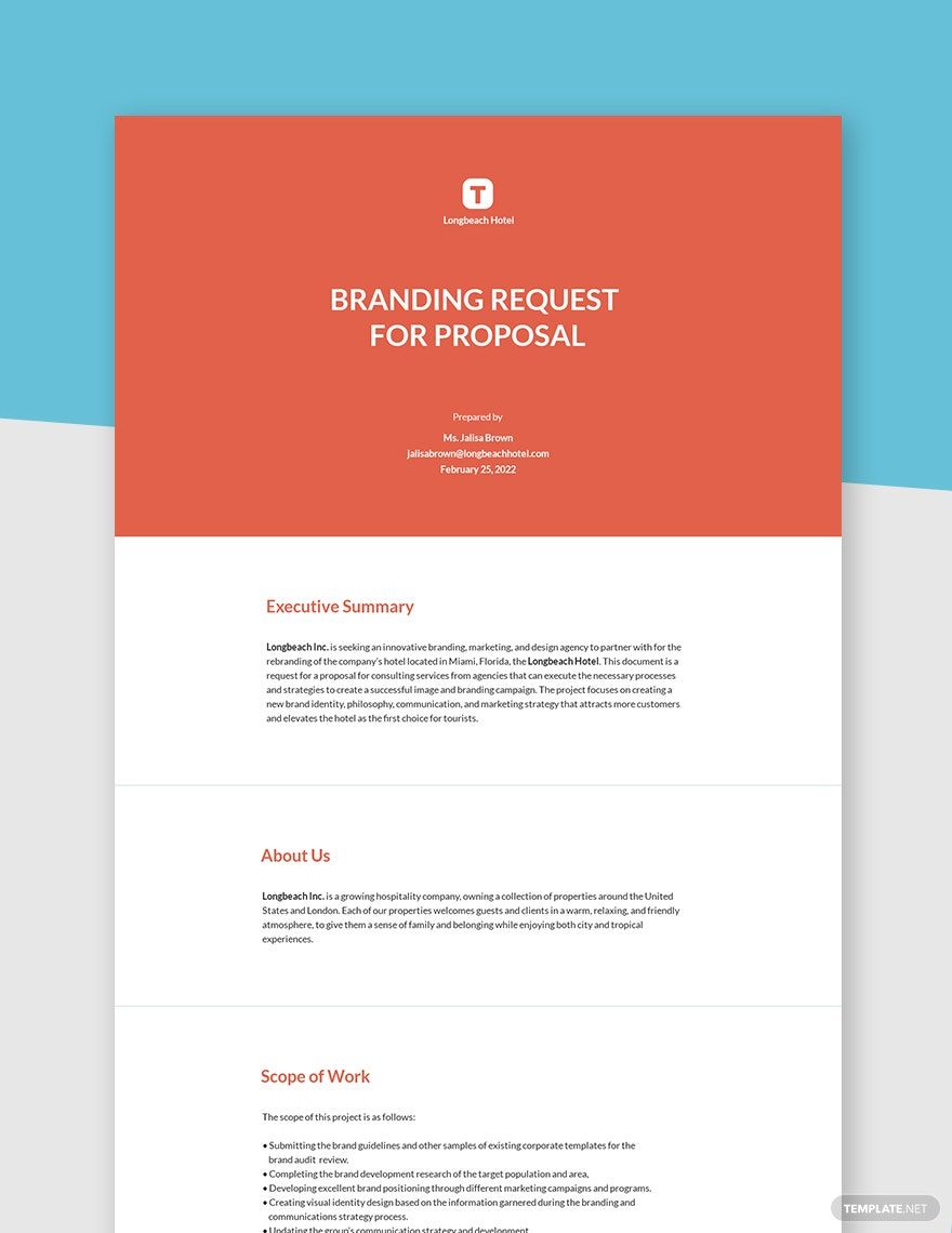 Branding Request for Proposal Template