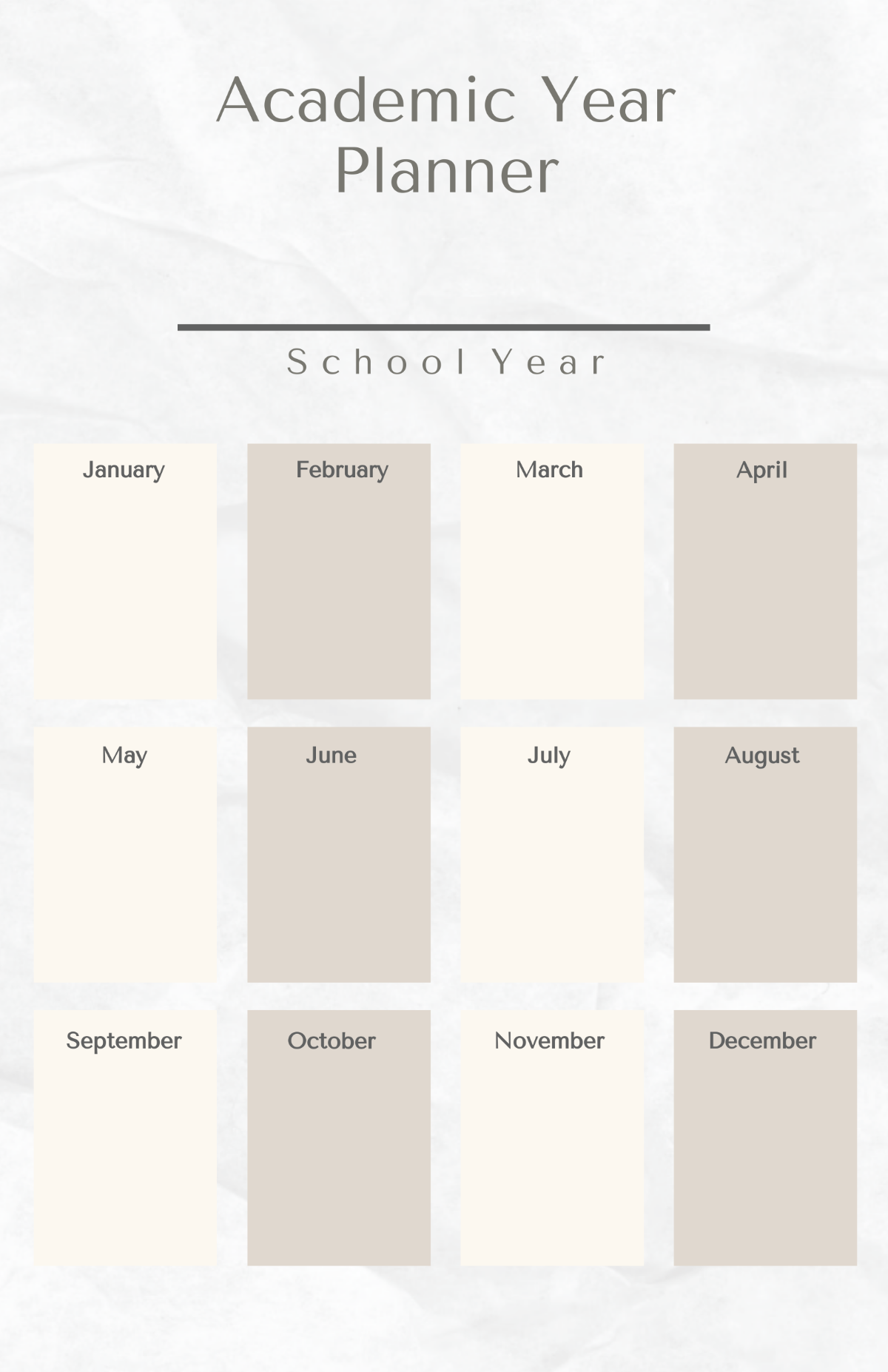 Academic Year Planner Poster