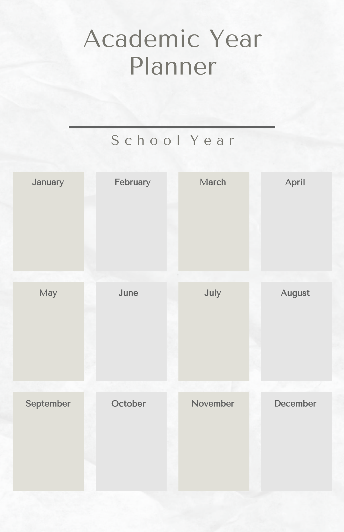 Academic Year Planner Poster Template