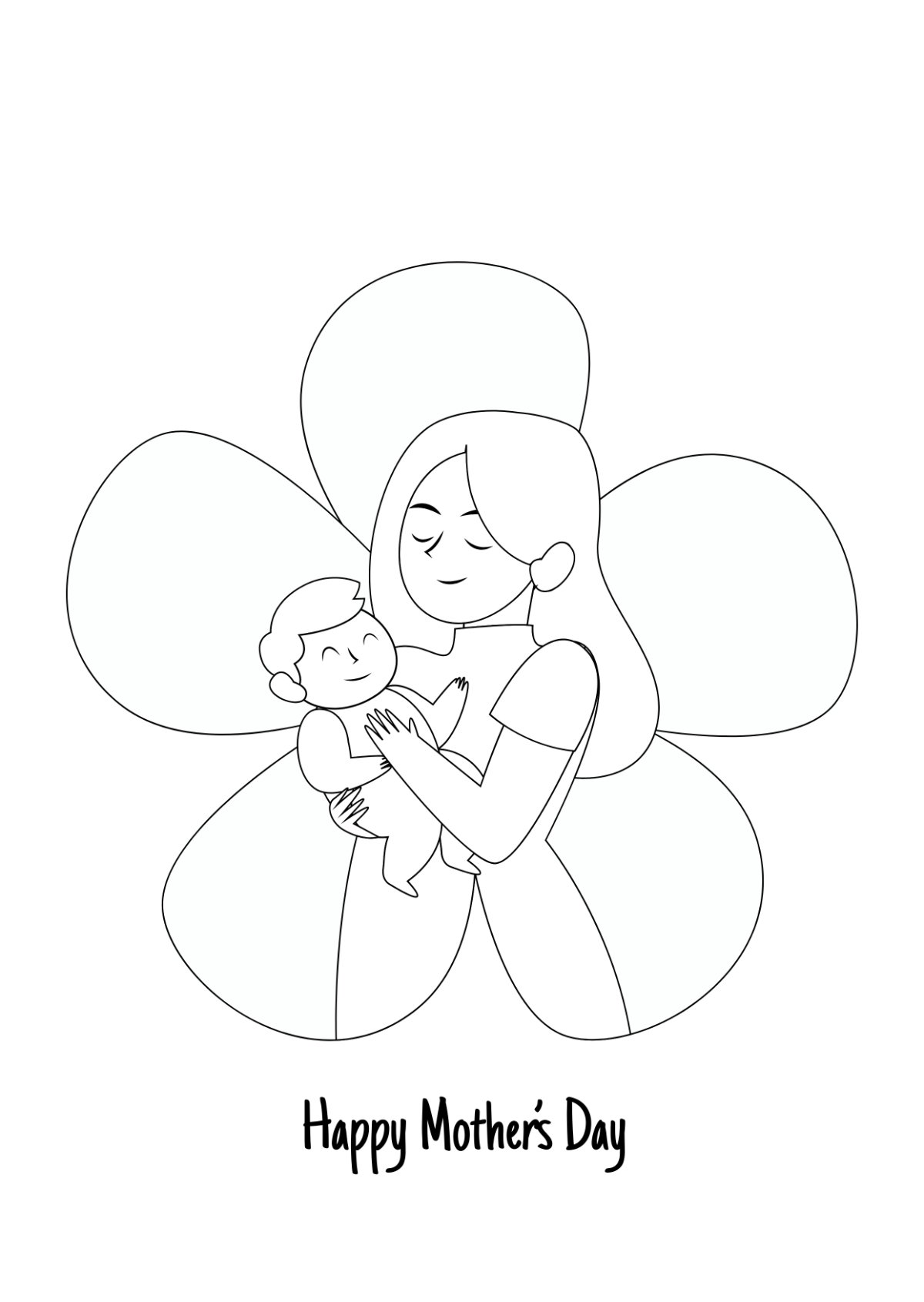 Mother's Day Drawing Template
