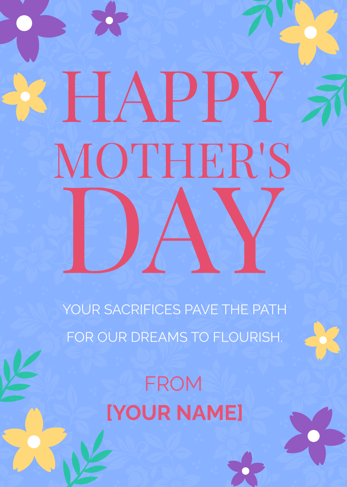 Free Mother's Day Card Template