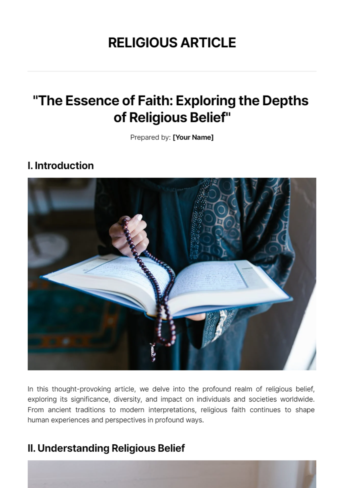 Free Religious Article Template