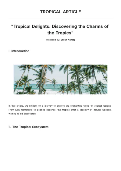 Free Tropical Article Template to Edit Online