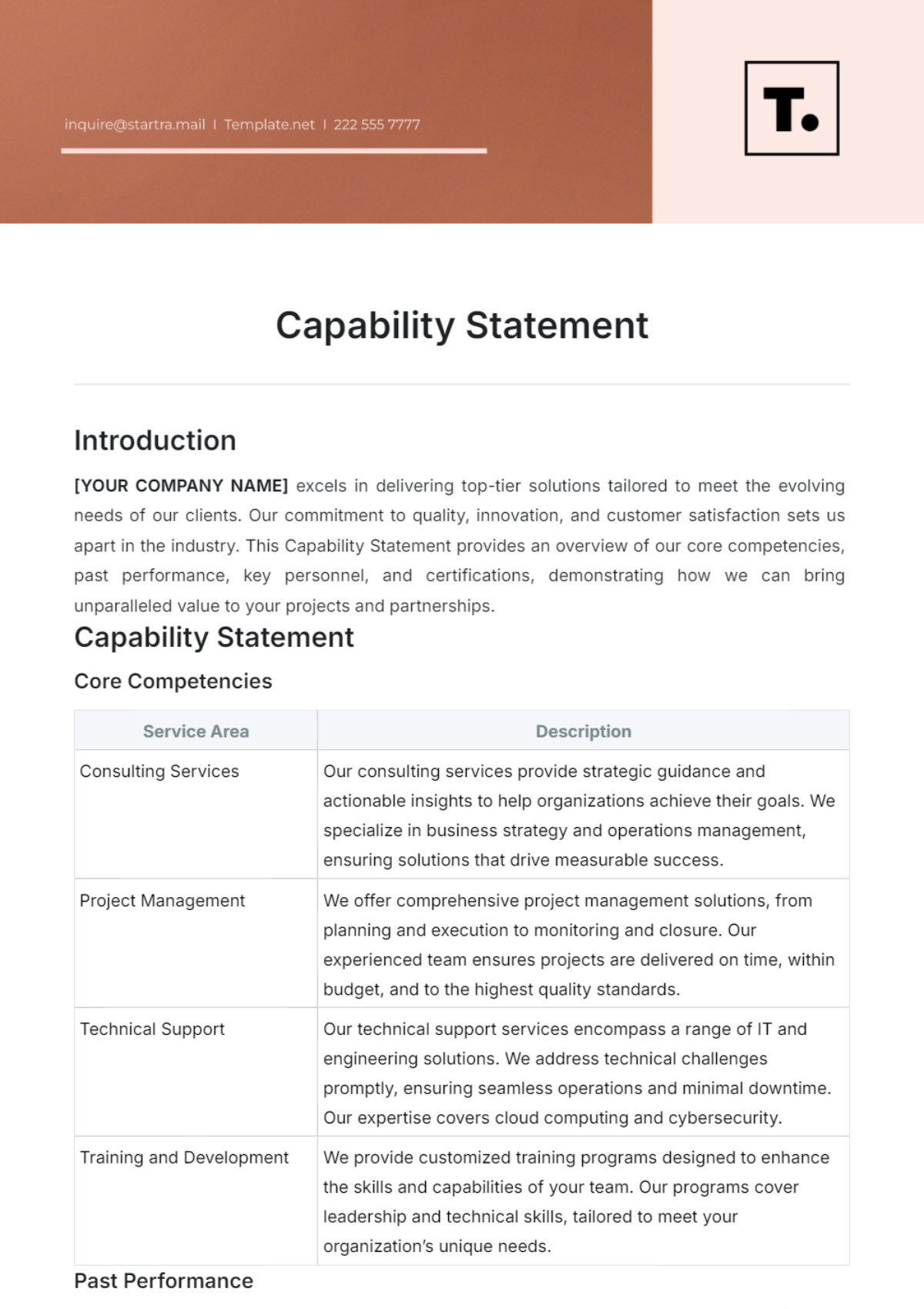 Capability Statement Template