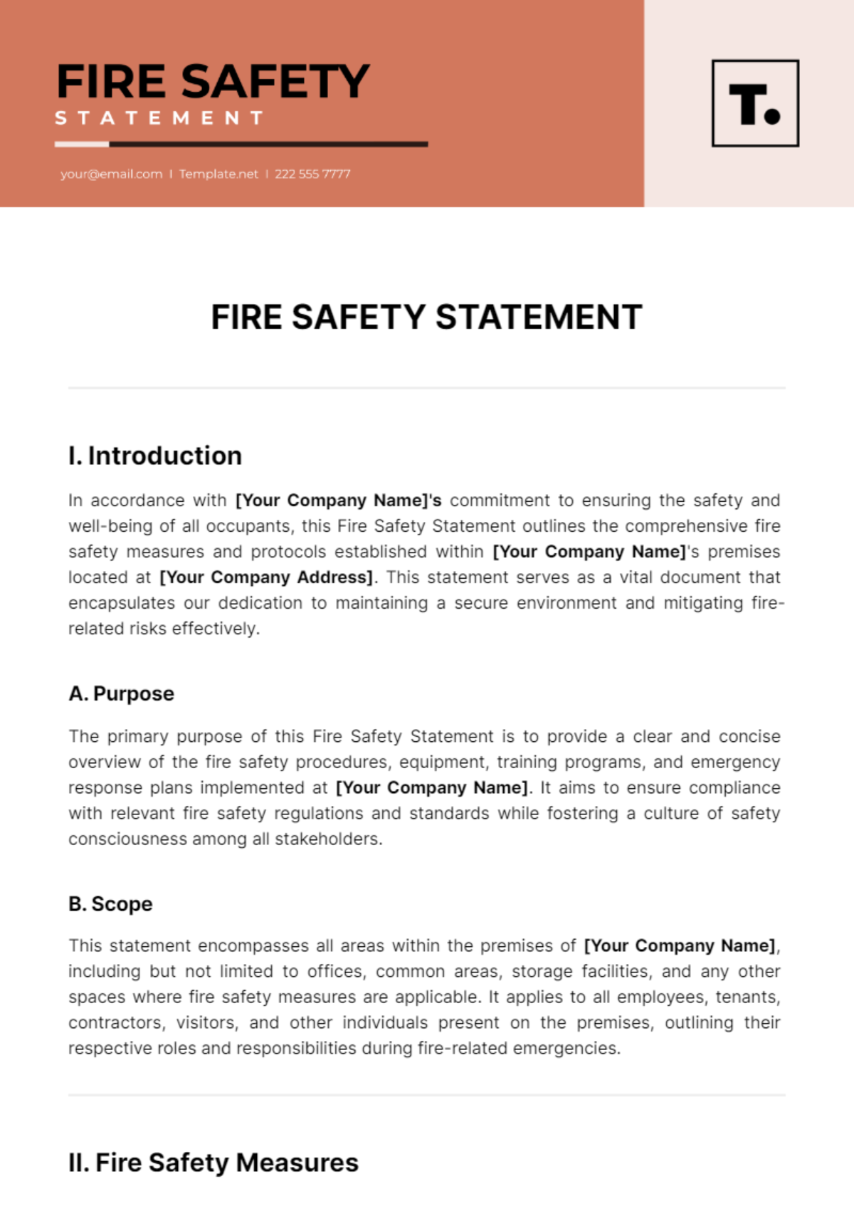 Fire Safety Statement Template