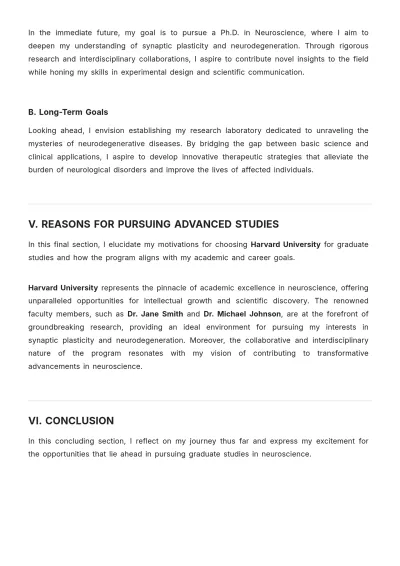 Free Grad School Personal Statement Template to Edit Online