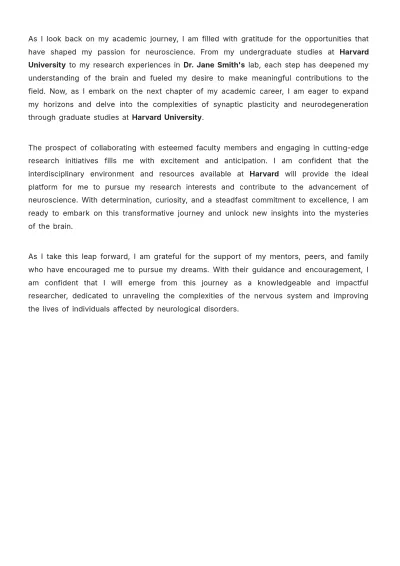 Free Grad School Personal Statement Template to Edit Online