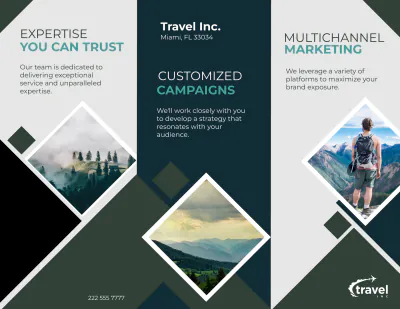 Free Travel Agency Advertising Brochure Template to Edit Online