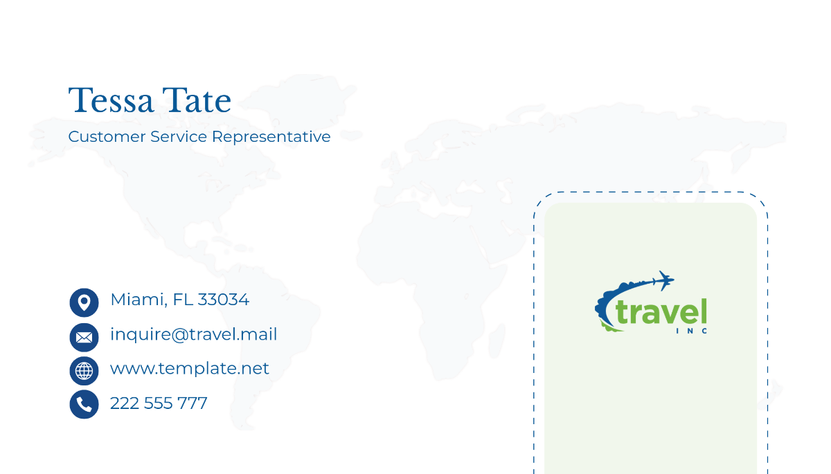 Free Customer Service Representative Business Card Template to Edit Online