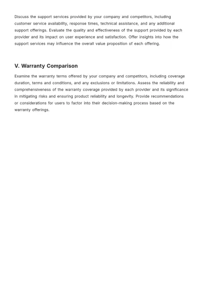 Free Business Price Comparison Template to Edit Online