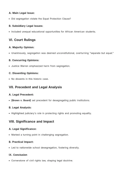 Free Criminal Justice Case Brief Template to Edit Online