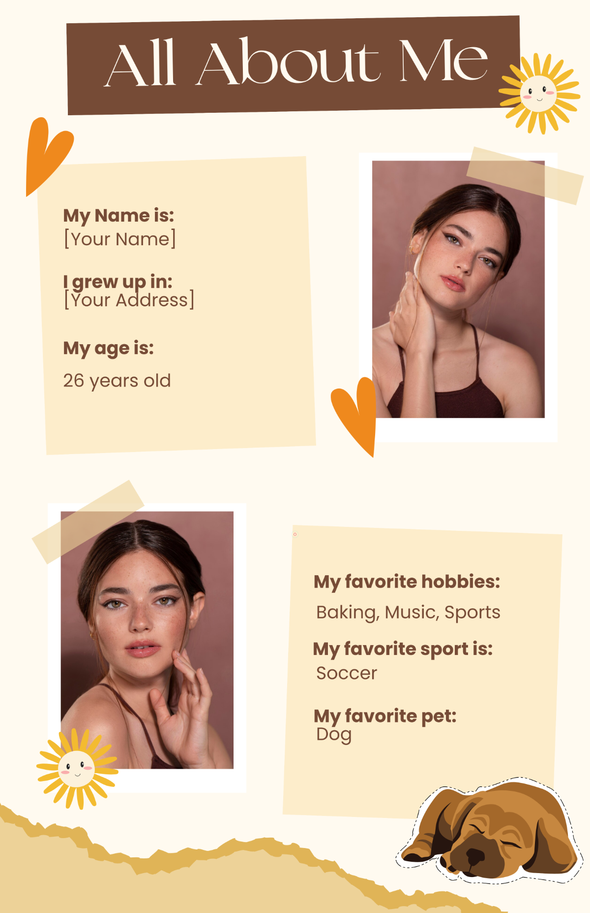 Free About Me Poster Template