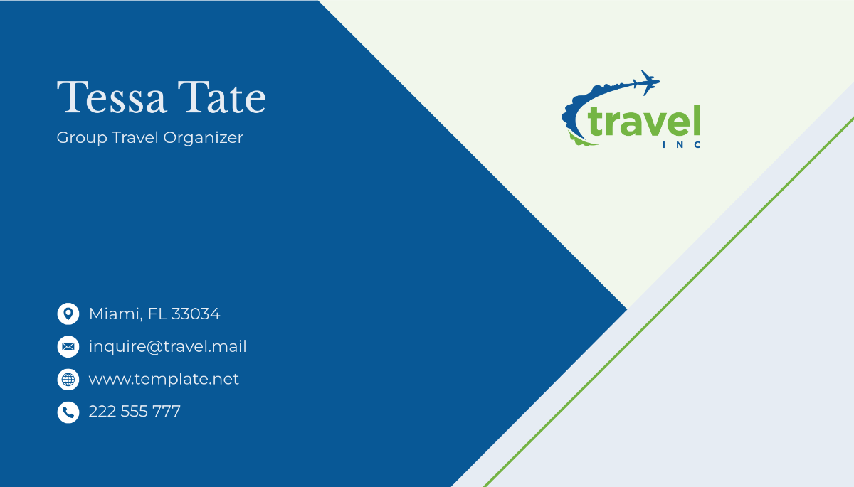 Free Group Travel Organizer Business Card Template to Edit Online
