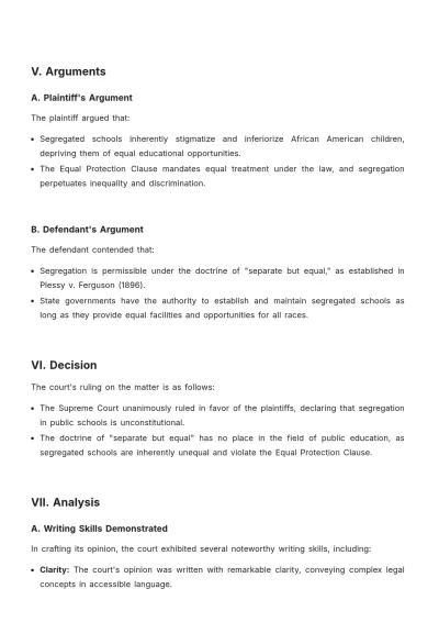 Free Writing Skills Case Brief Template to Edit Online