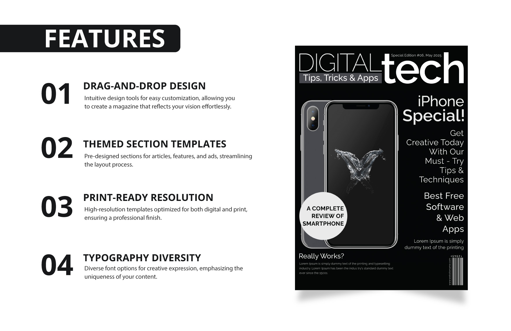 Technology Magazine Cover Page Template