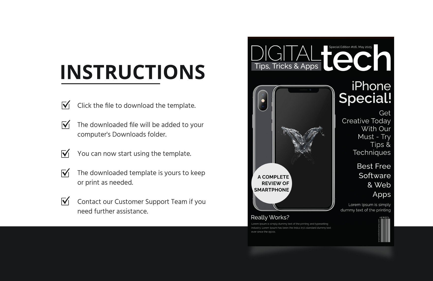 Technology Magazine Cover Page Template