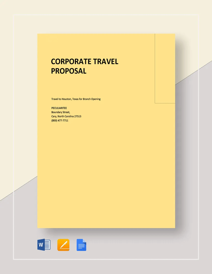 Corporate Travel Proposal Template