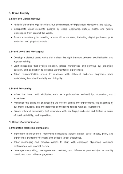 Free Travel Agency Brand Strategy Template to Edit Online