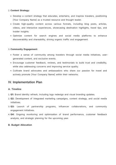 Free Travel Agency Brand Strategy Template to Edit Online
