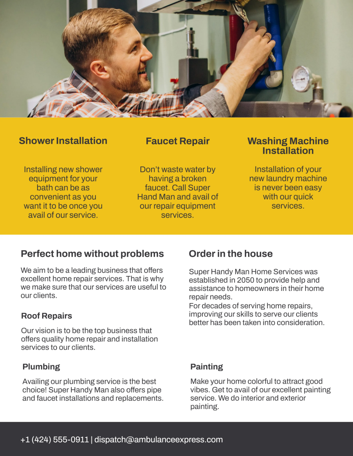 Free Handyman Leaflet Template to Edit Online