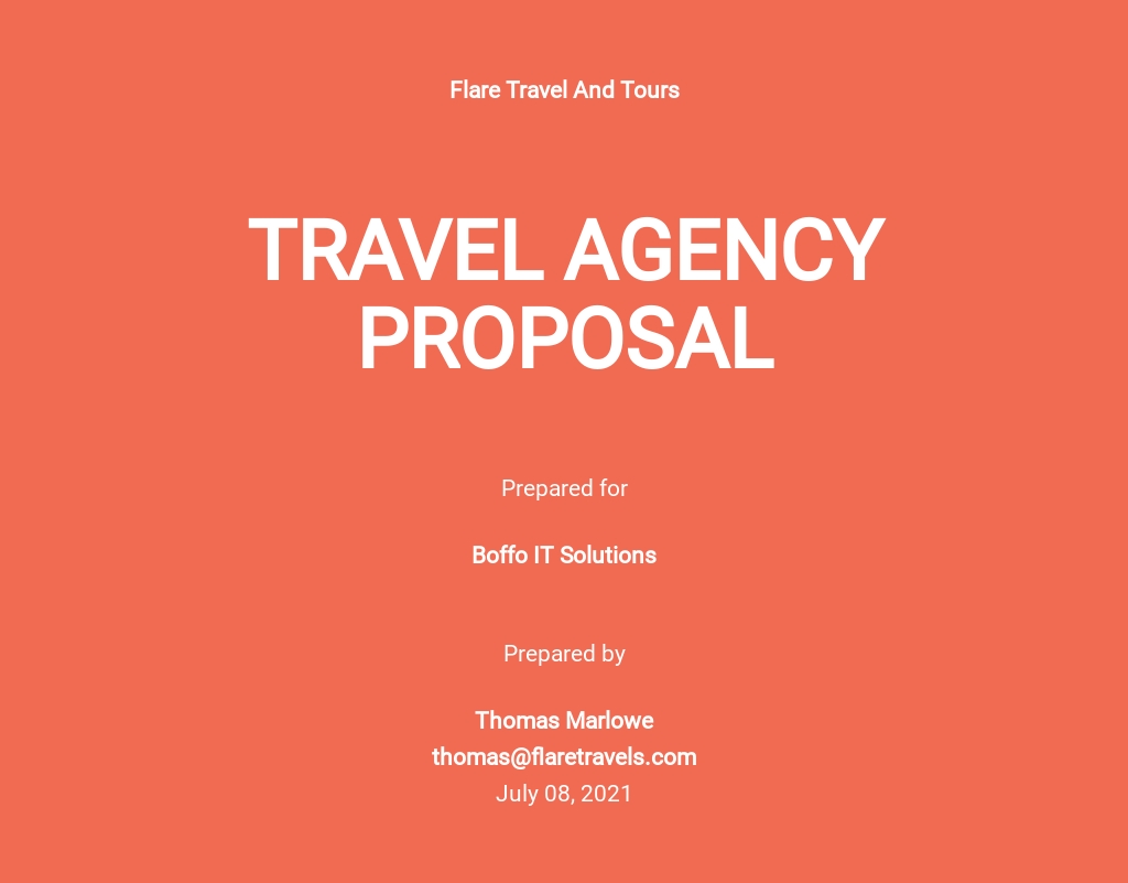 Travel Agency Proposal Template - Google Docs, Word, Apple Pages