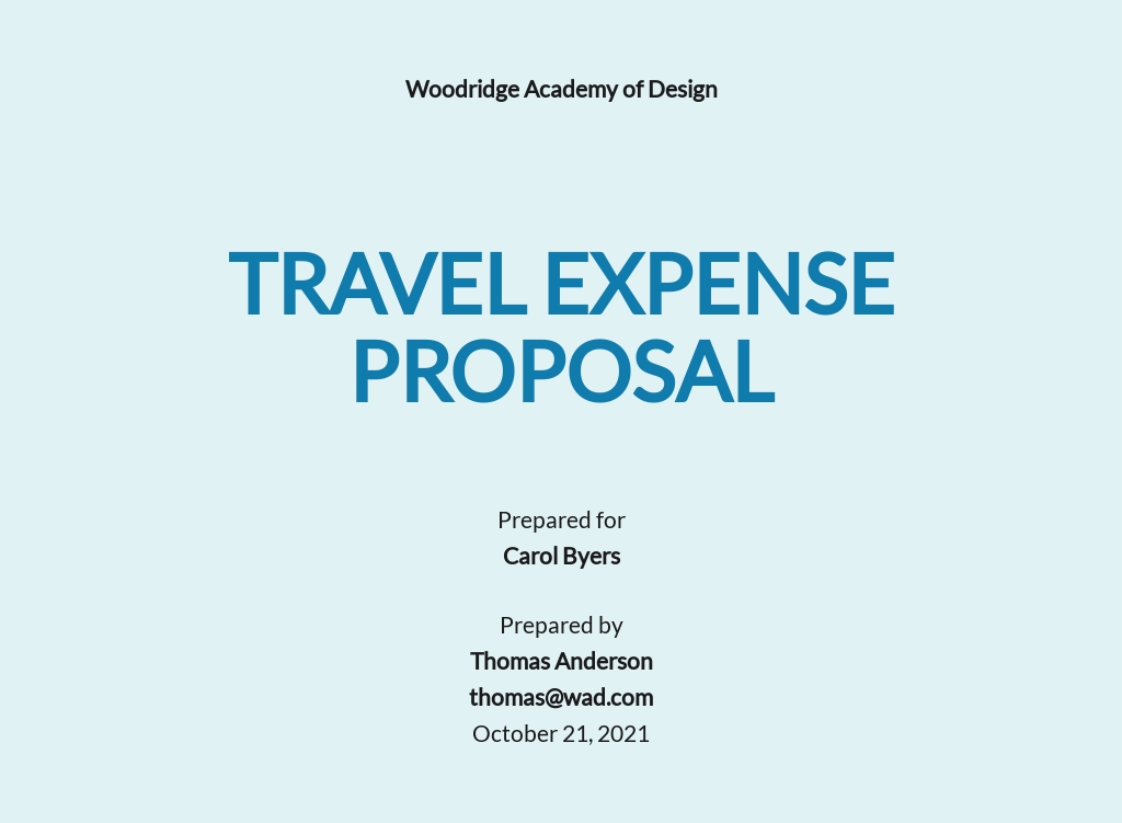 Travel Expense Proposal Template - Google Docs, Word, Apple Pages