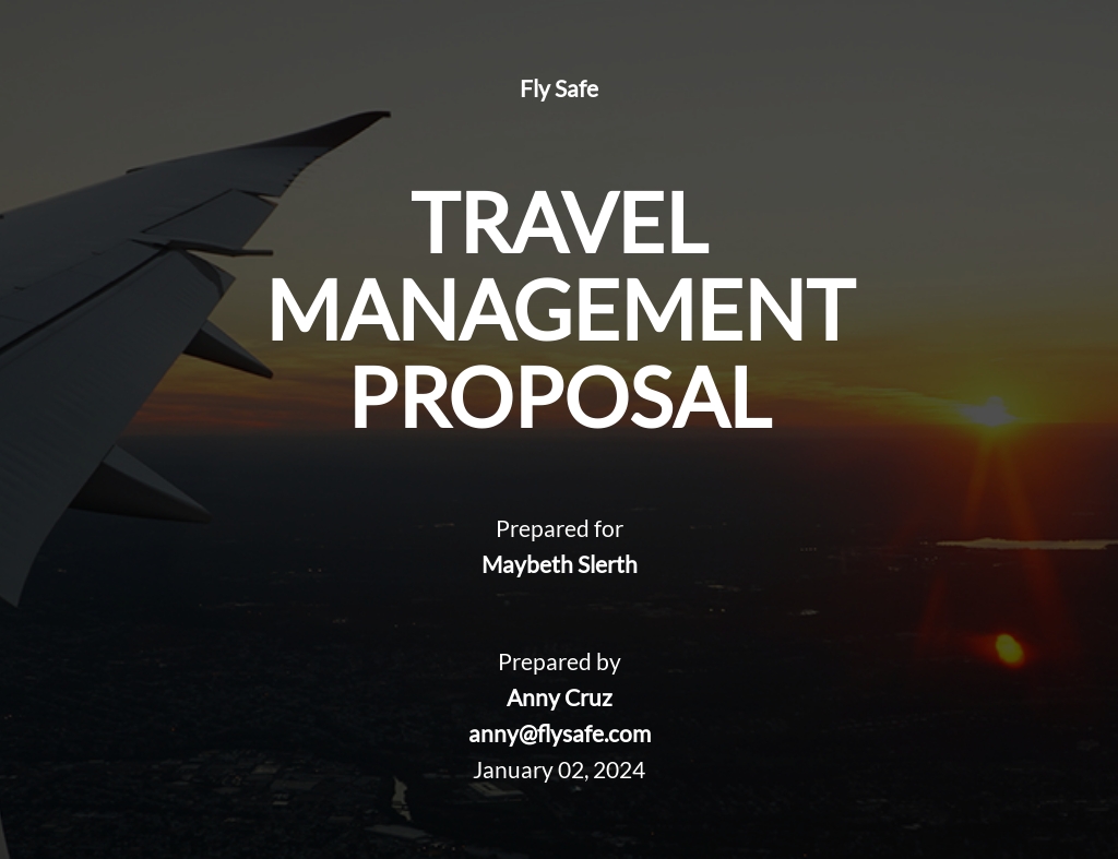 Travel Management Proposal Template - Google Docs, Word, Apple Pages