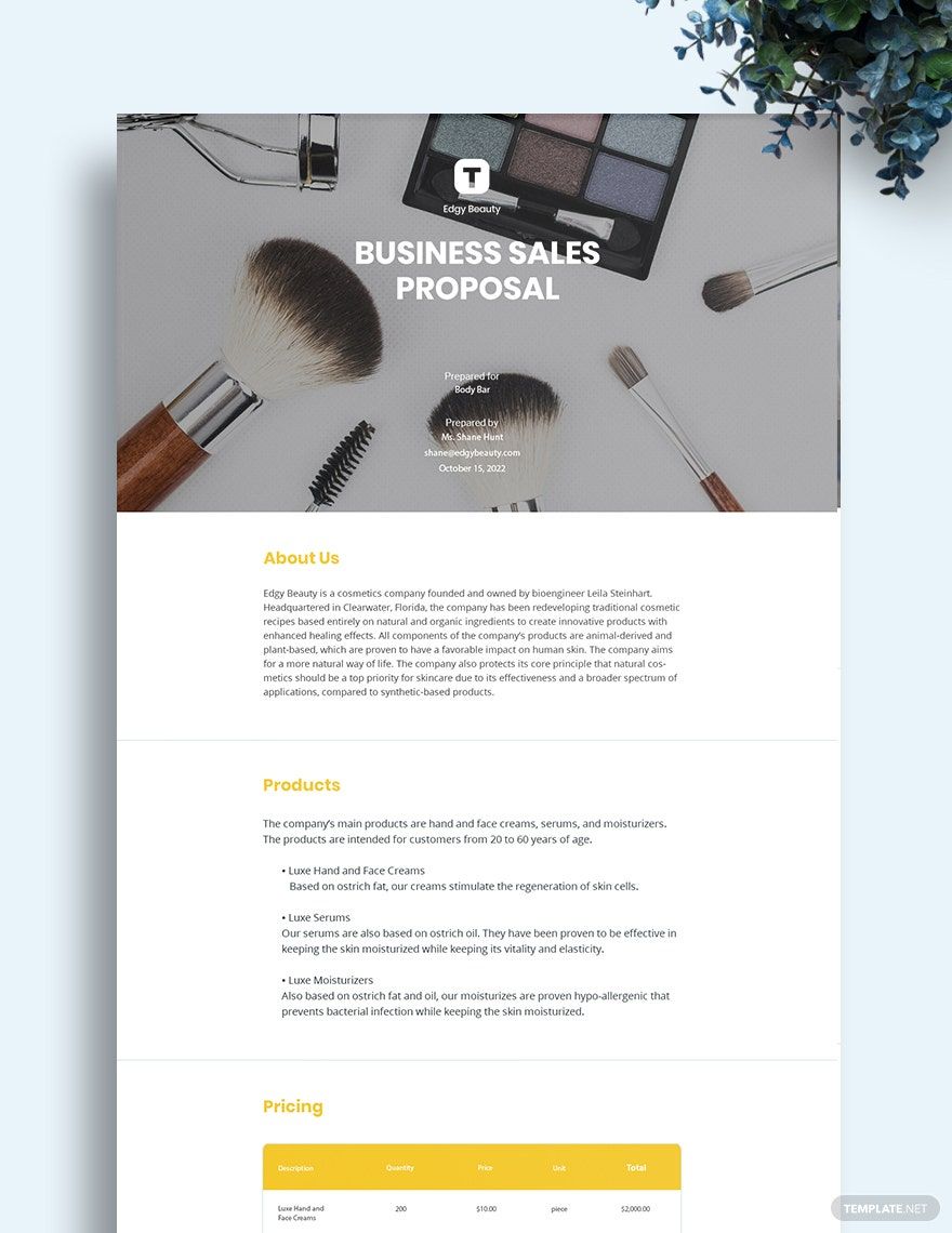 Business Sales Proposal Template