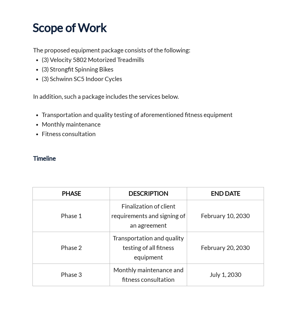 Equipment Sales Proposal Template - Google Docs, Word, Apple Pages Throughout Equipment Proposal Template