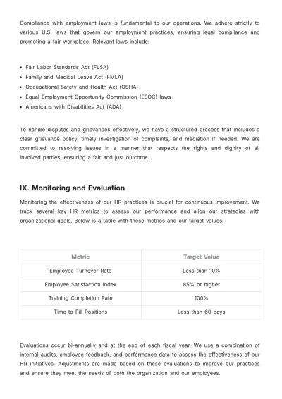 Free Travel Agency HR Plan Template to Edit Online