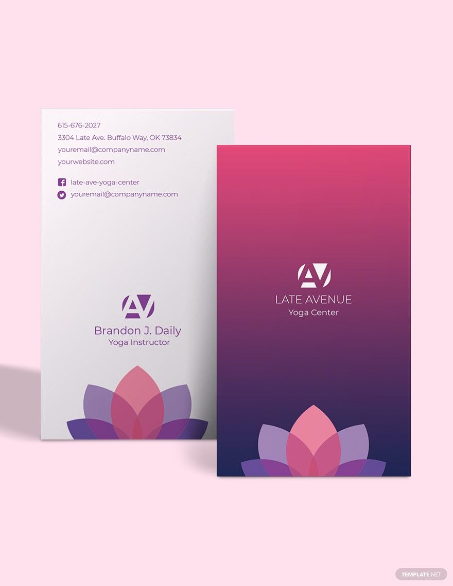 Yoga Center Business Card Template in Word, Google Docs, Illustrator, PSD, Publisher