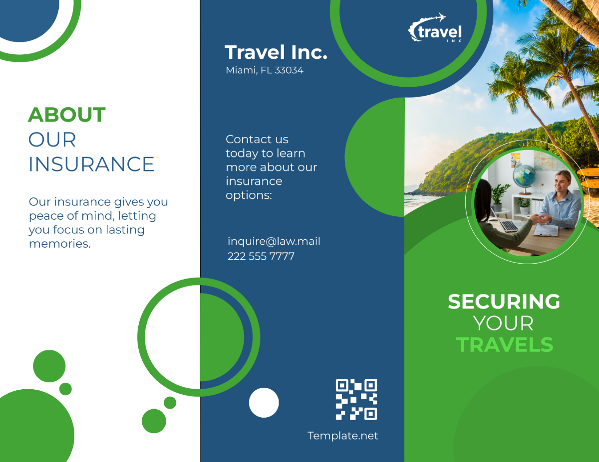 Free Travel Agency Insurance Brochure Template