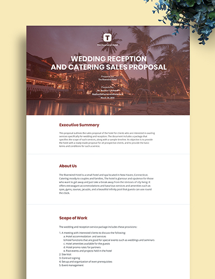 Hotel Sales Proposal Template - Word (DOC) | Google Docs | Apple (MAC