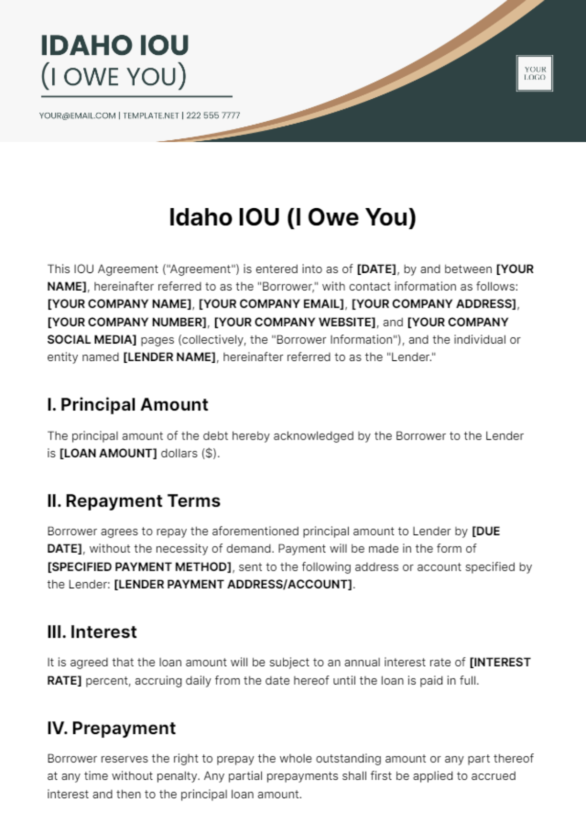 Idaho IOU Template - Edit Online & Download